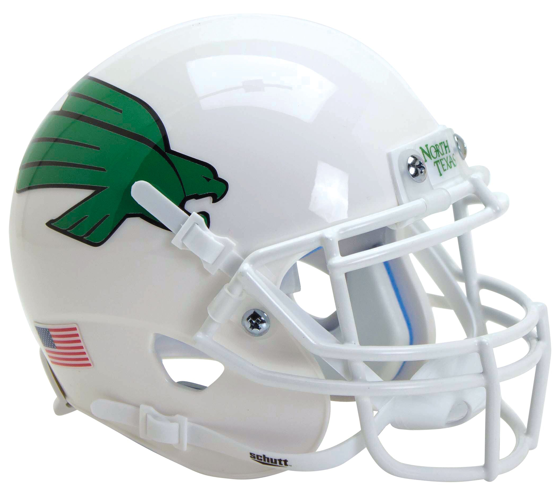 North Texas Mean Green Mini XP Authentic Helmet Schutt <B>White</B>