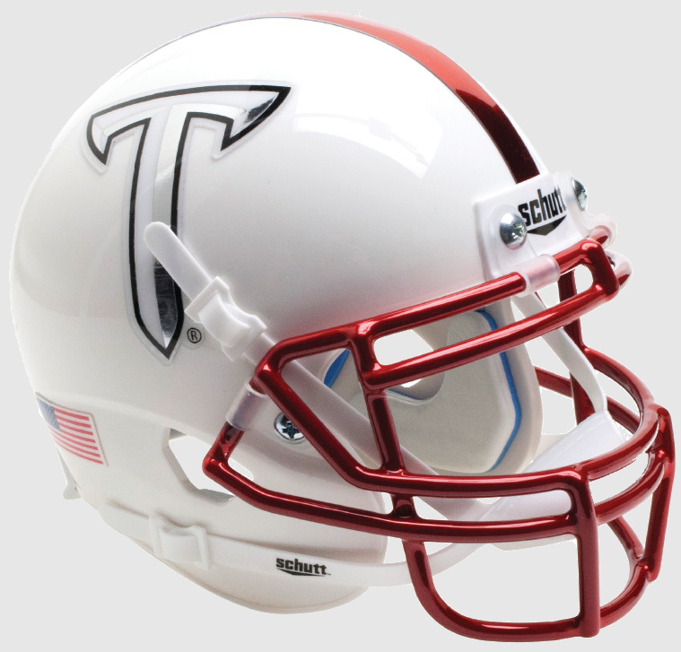 Troy State Trojans Mini XP Authentic Helmet Schutt <B>White Chrome Mask</B>