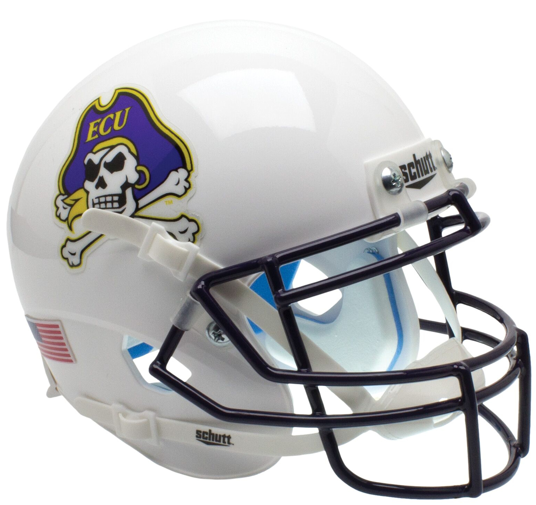 East Carolina Pirates Mini XP Authentic Helmet Schutt <B>White</B>