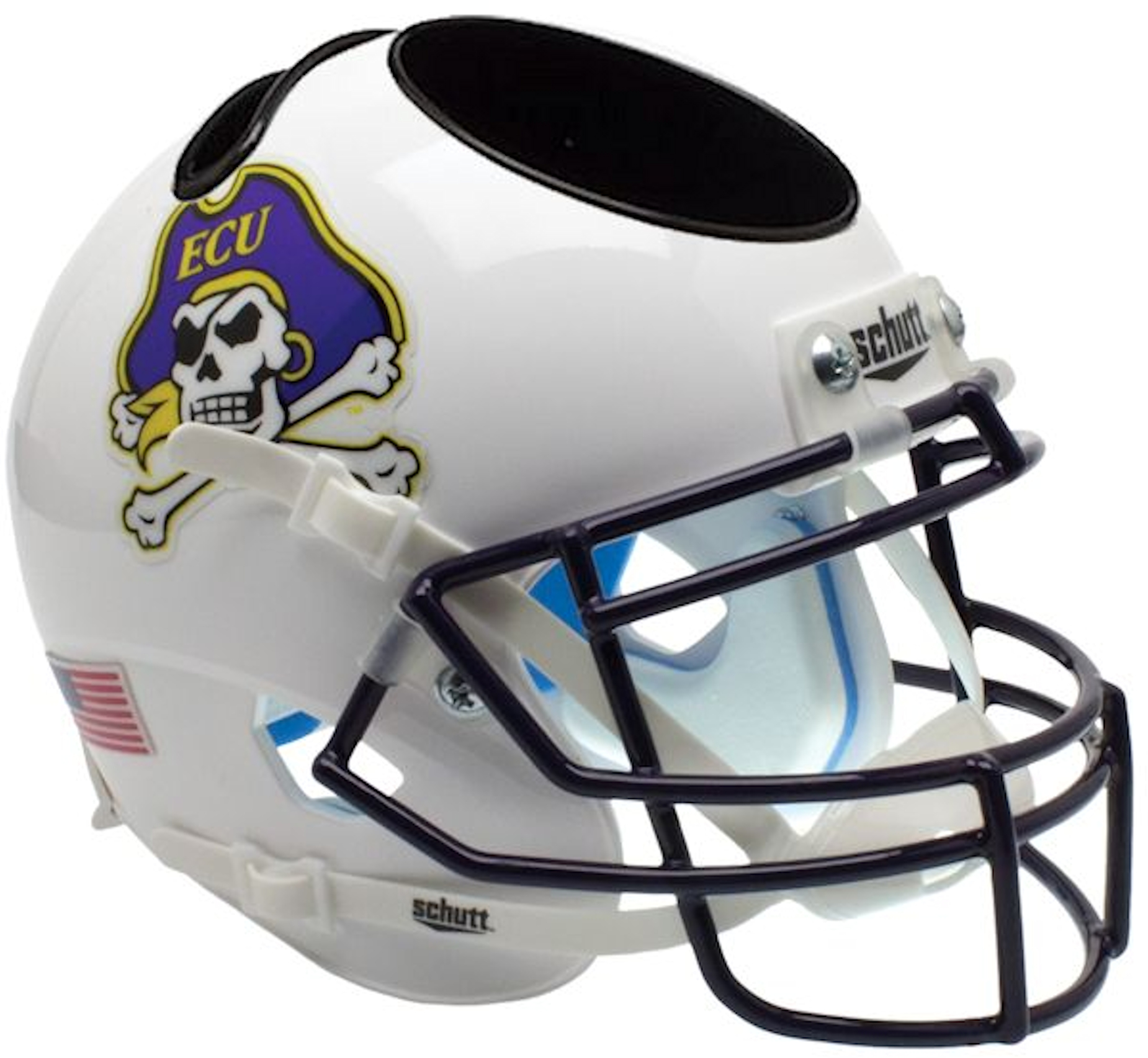 East Carolina Pirates Miniature Football Helmet Desk Caddy <B>White</B>