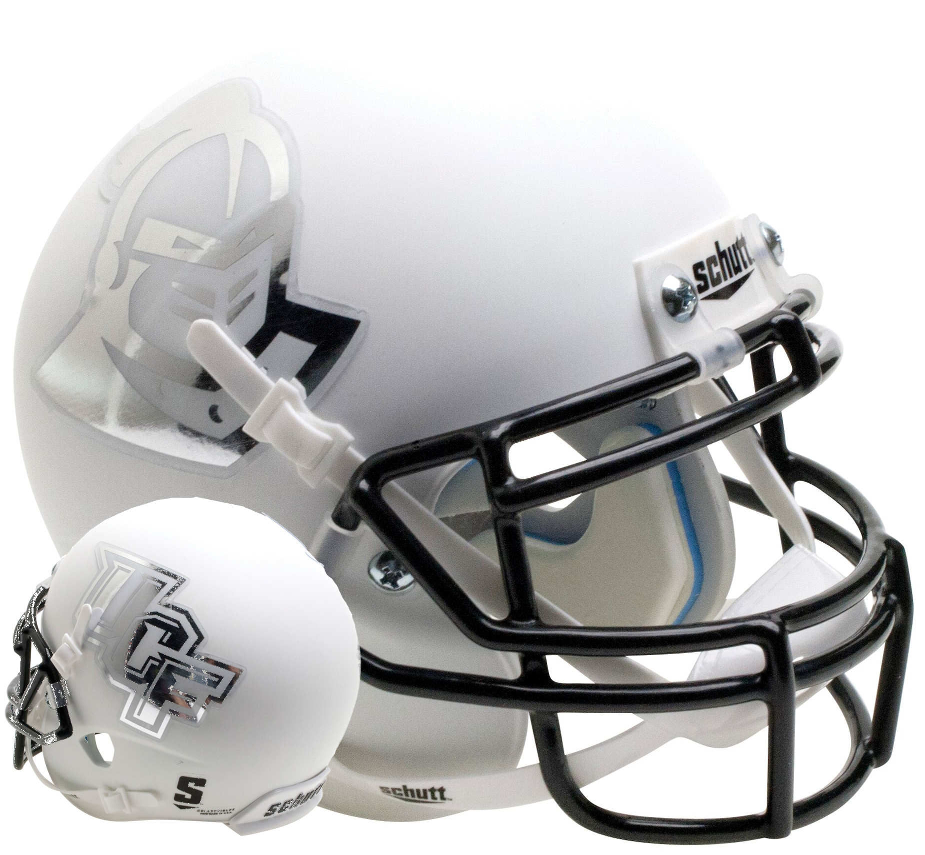 Central Florida Golden Knights Authentic College XP Football Helmet Schutt <B>White no Stripe</B>