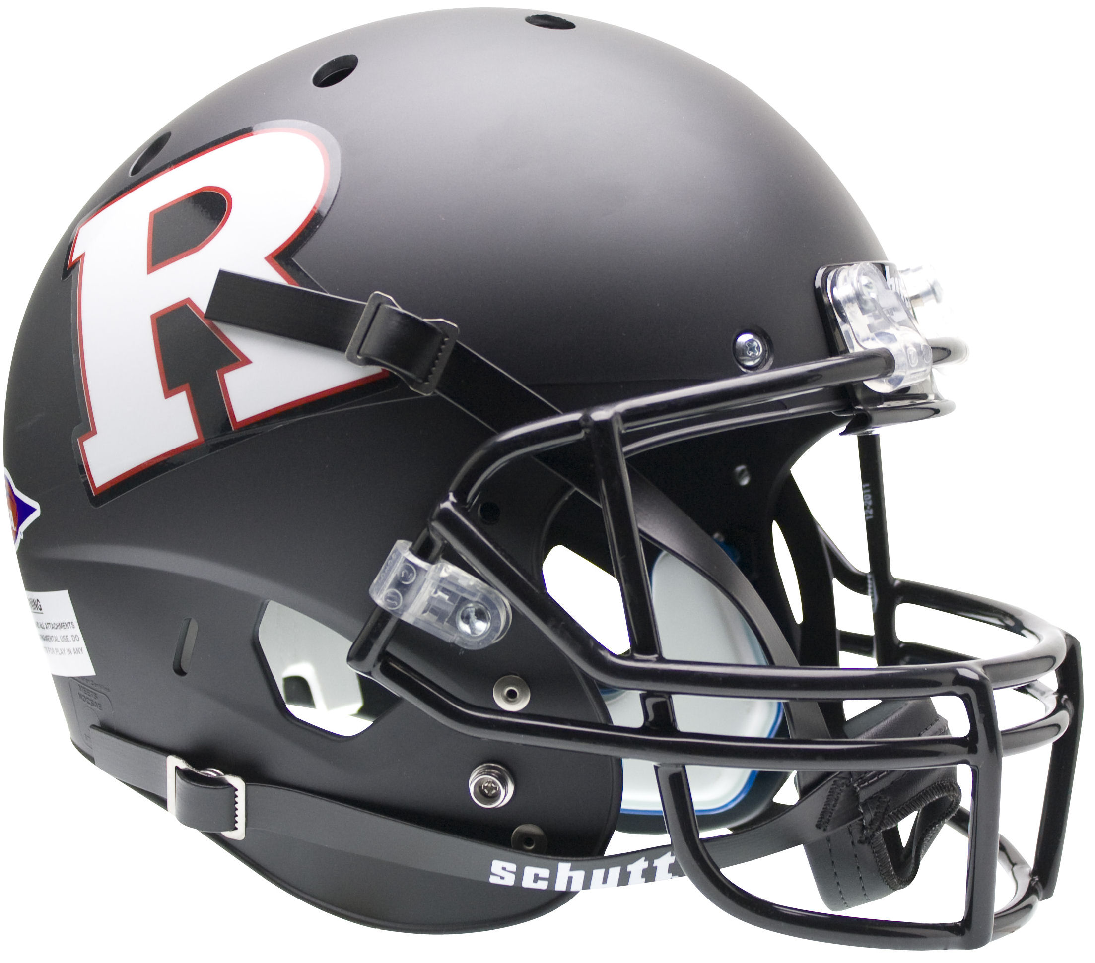 Rutgers Scarlet Knights Full XP Replica Football Helmet Schutt <B>Matte Black White R</B>