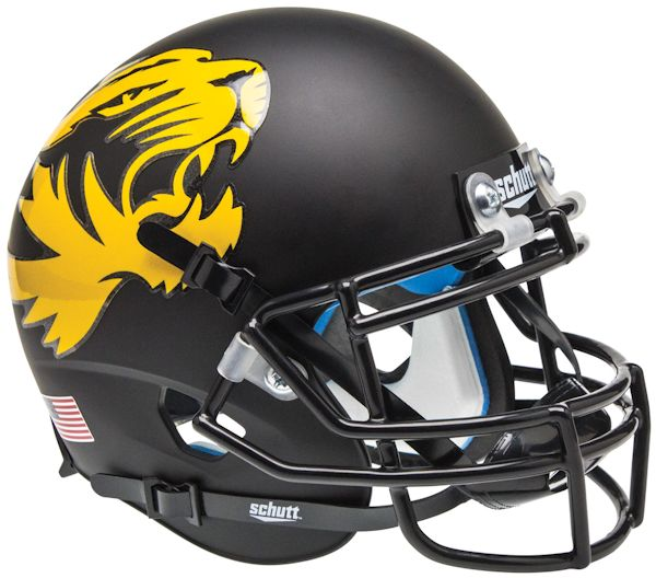 Missouri Tigers Mini XP Authentic Helmet Schutt <B>Matte Black Large Tiger</B>