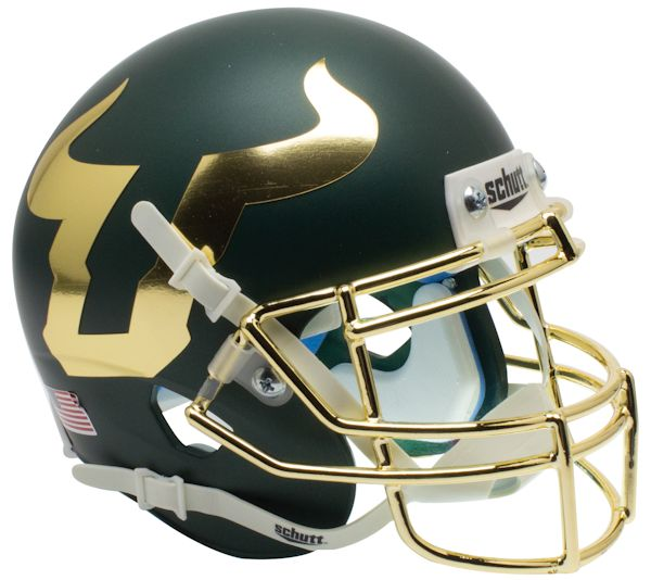 South Florida Bulls Mini XP Authentic Helmet Schutt <B>Chrome Mask</B>