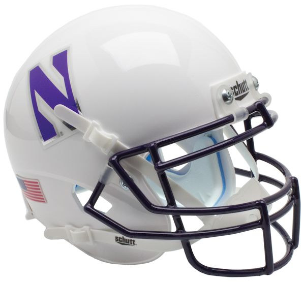 Northwestern Wildcats Mini XP Authentic Helmet Schutt <B>White</B>