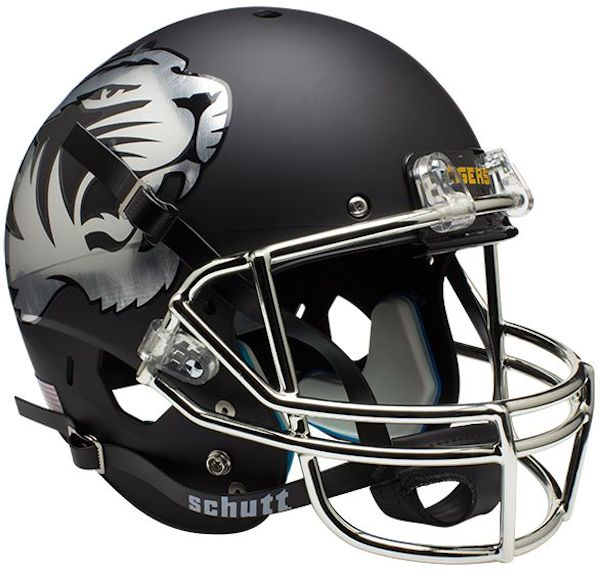 Missouri Tigers Full XP Replica Football Helmet Schutt <B>Chrome Mask</B>