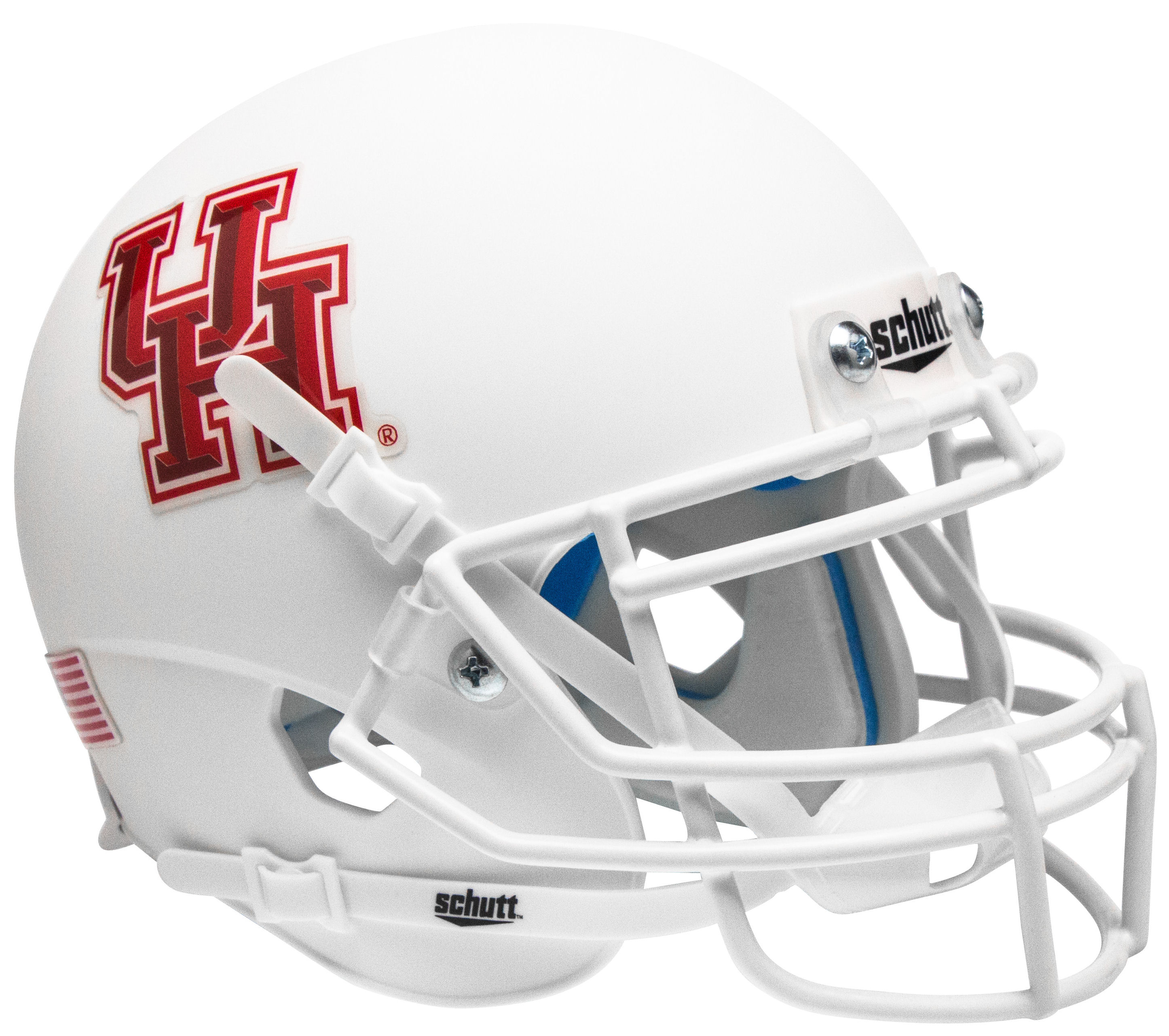 Houston Cougars Mini XP Authentic Helmet Schutt <B>Matte White</B>
