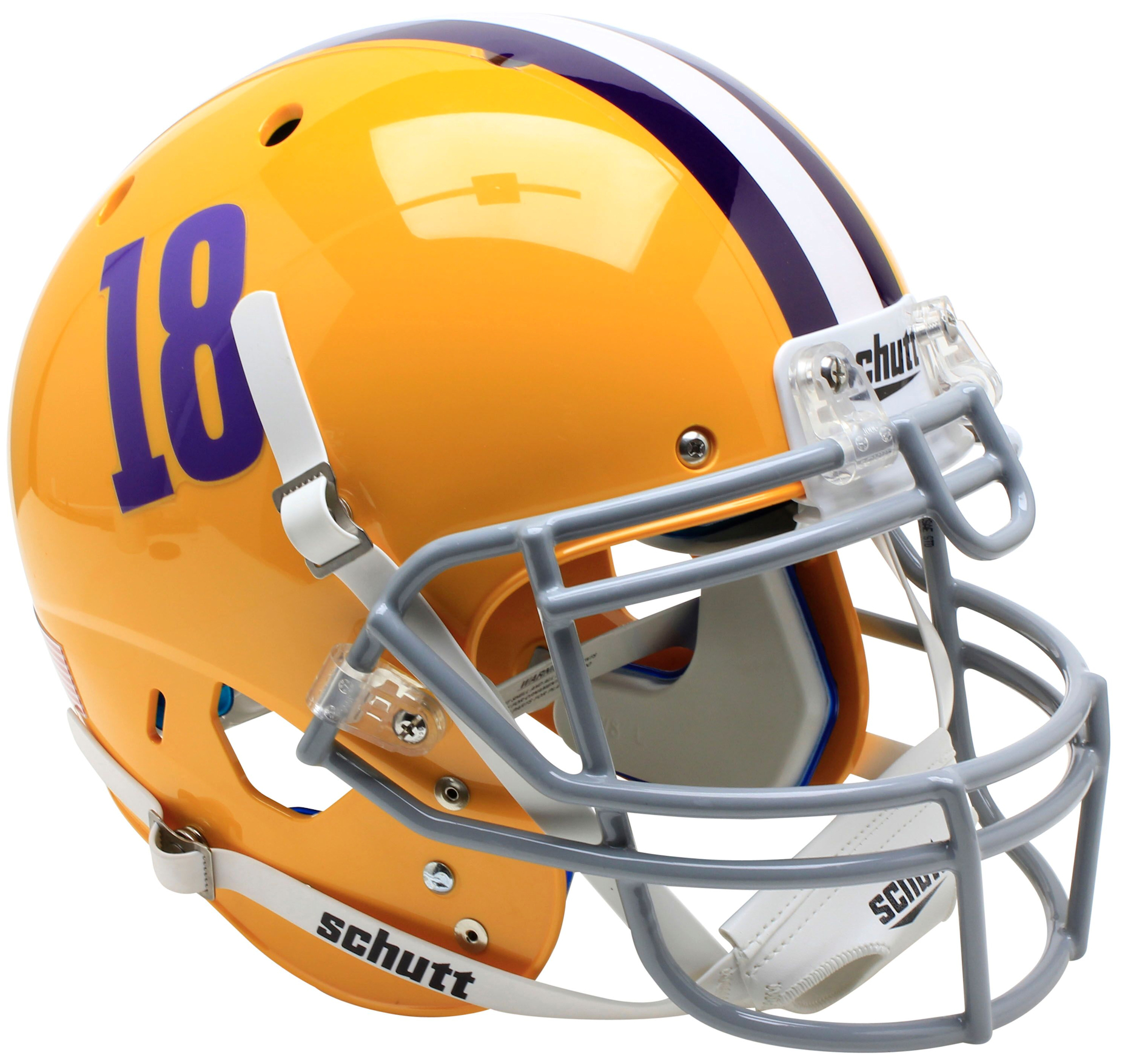 LSU Tigers Authentic College XP Football Helmet Schutt <B>18</B>