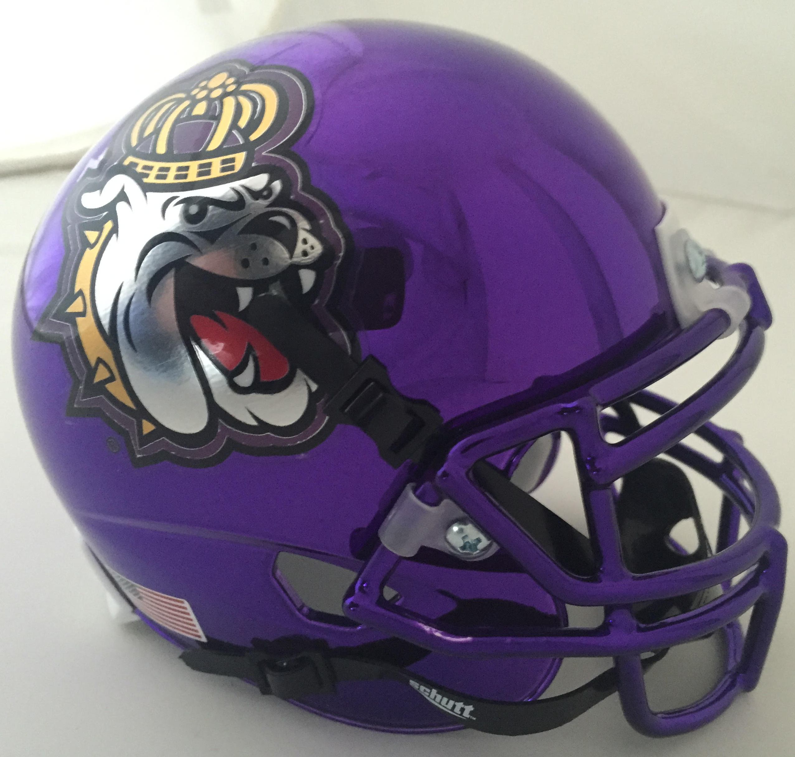 James Madison Dukes Mini XP Authentic Helmet Schutt <B>Chrome Purple</B>