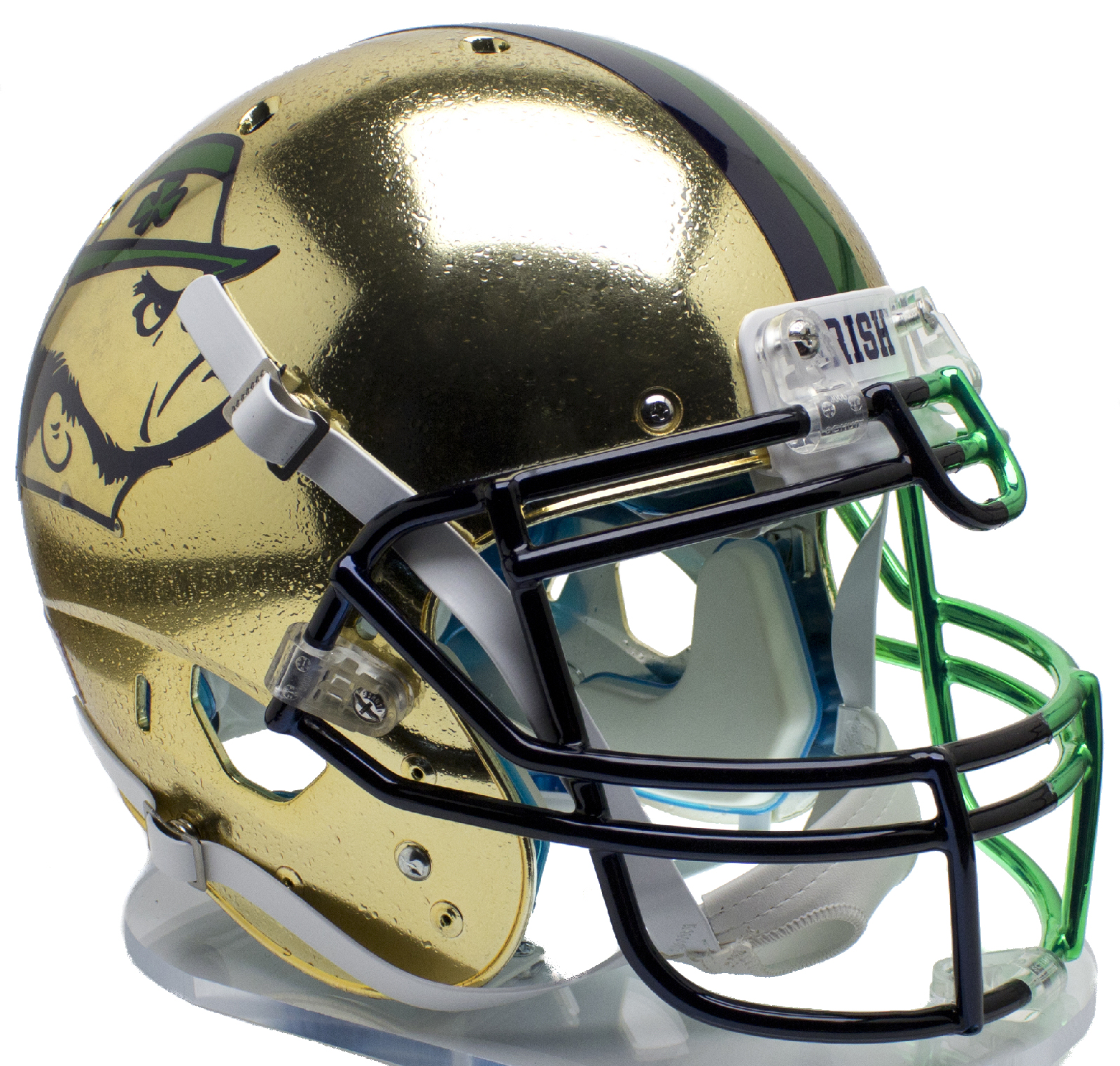 Notre Dame Fighting Irish Authentic College XP Football Helmet Schutt <B>Textured with Shamrock 2015 Boston</B>