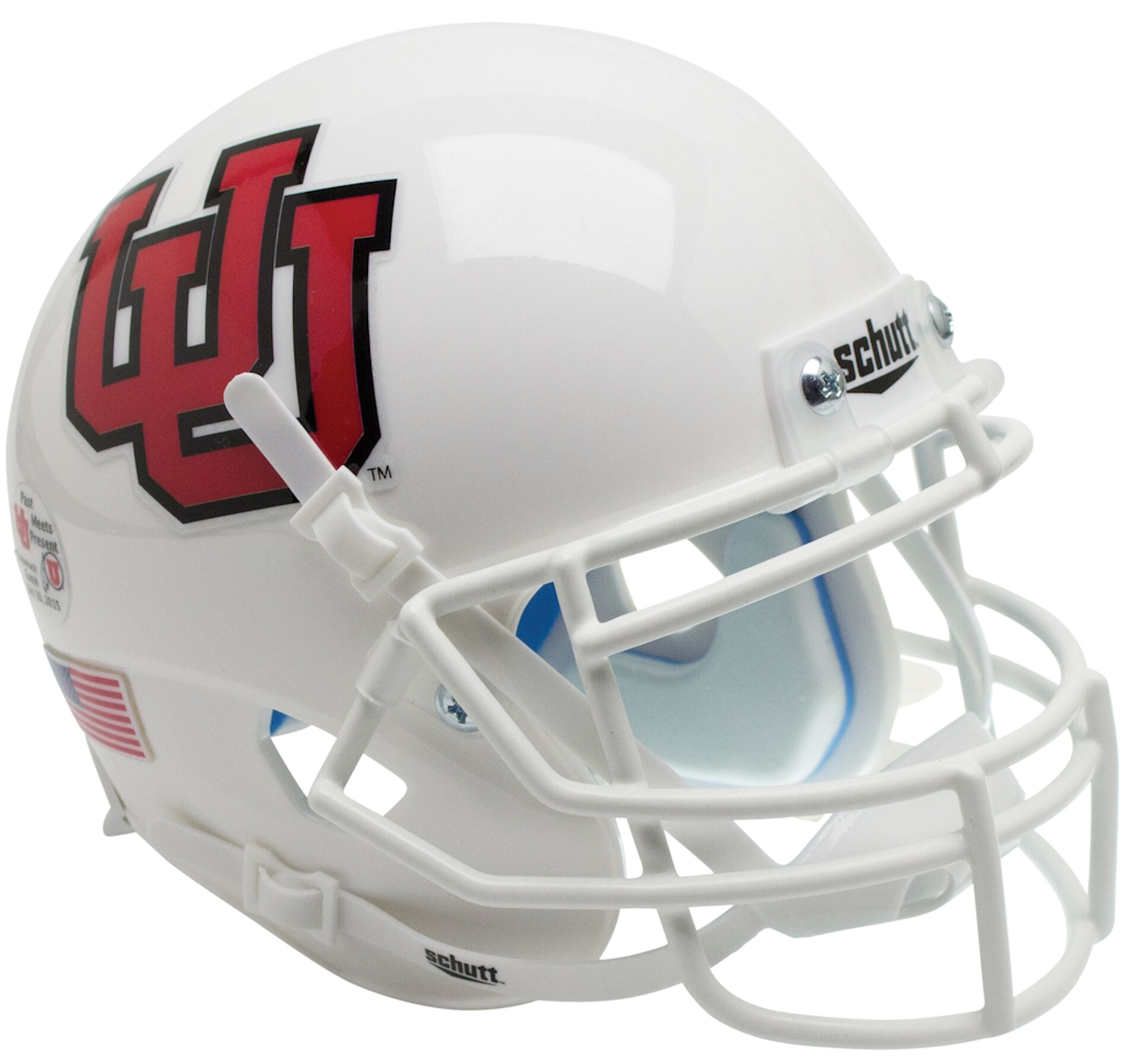 Utah Utes Full XP Replica Football Helmet Schutt <B>White UU<B>