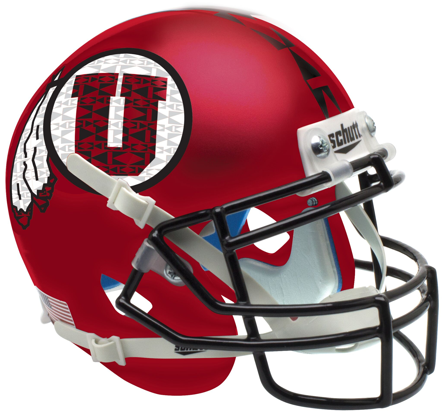MATTE BLACK/RED UTAH UTES Schutt AiR XP Authentic GAMEDAY Football Helmet