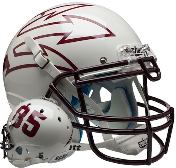 Arizona State Sun Devils Authentic College XP Football Helmet Schutt <B>White Large Pitchfork w/85</B>