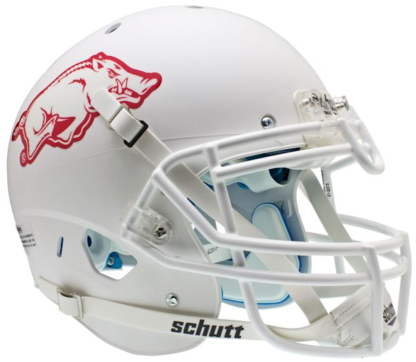 Arkansas Razorbacks Authentic College XP Football Helmet Schutt <B>Matte White</B>