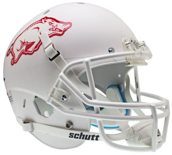 Arkansas Razorbacks Full XP Replica Football Helmet Schutt <B>Matte White</B>