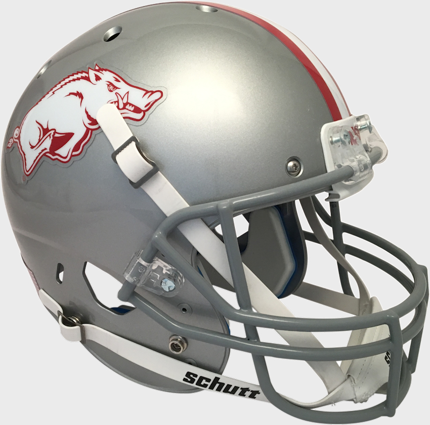 Arkansas Razorbacks Full XP Replica Football Helmet Schutt <B>Grey</B>