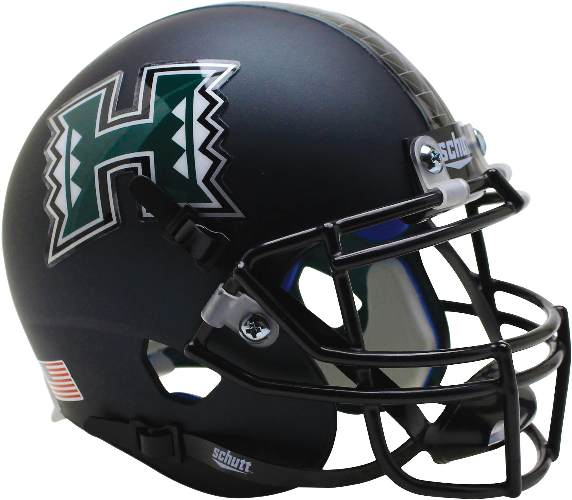 Hawaii Warriors Mini XP Authentic Helmet Schutt <B>Matte Black</B>