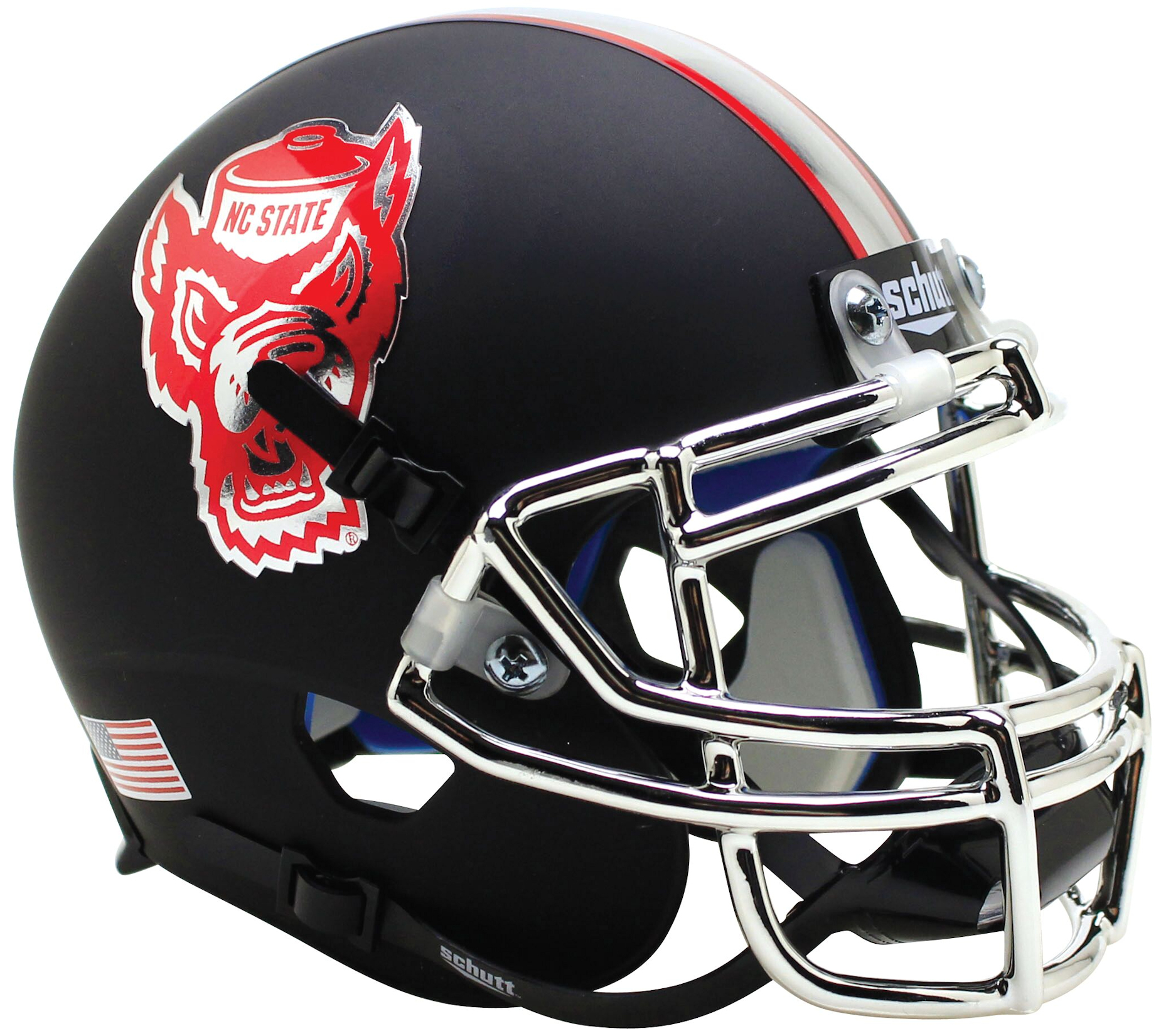 North Carolina State Wolfpack Mini XP Authentic Helmet Schutt <B>Matte Black</B>