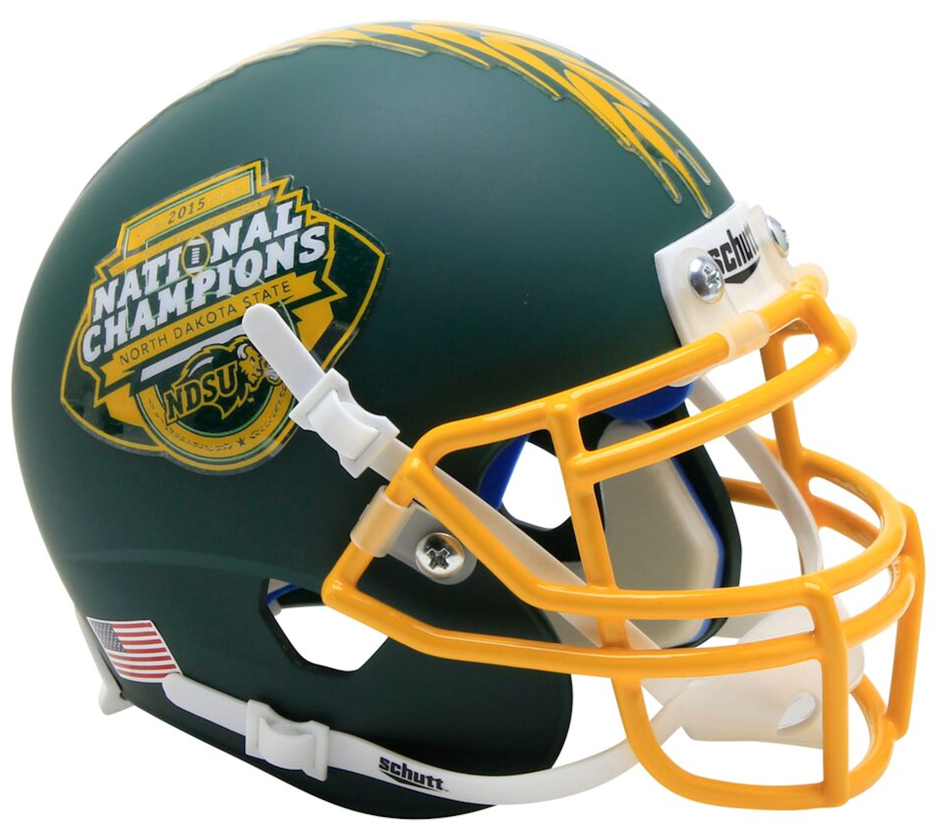 North Dakota State Bison Full XP Replica Football Helmet Schutt <B>Green National Champs Sale</B>