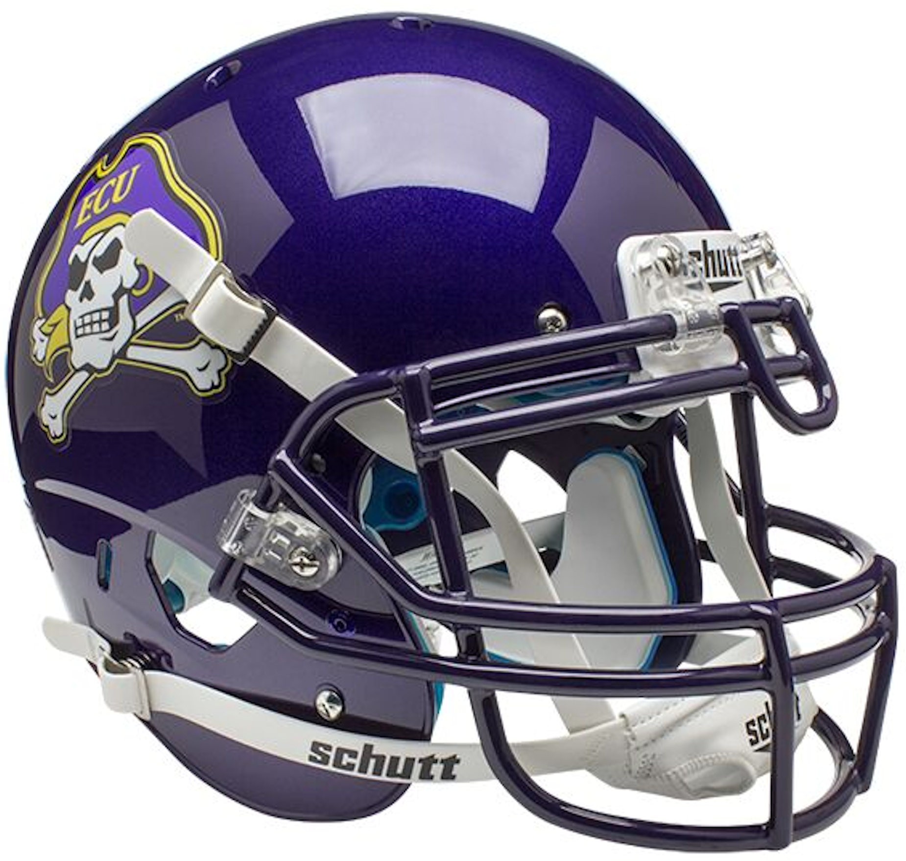 East Carolina Pirates Authentic College XP Football Helmet Schutt <B>Purple Mask</B>