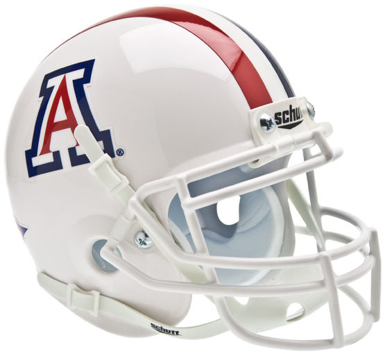 Arizona Wildcats Mini XP Authentic Helmet Schutt <B>White with Stripe</B>