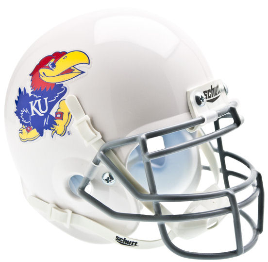 Kansas Jayhawks Mini XP Authentic Helmet Schutt <B>White</B>
