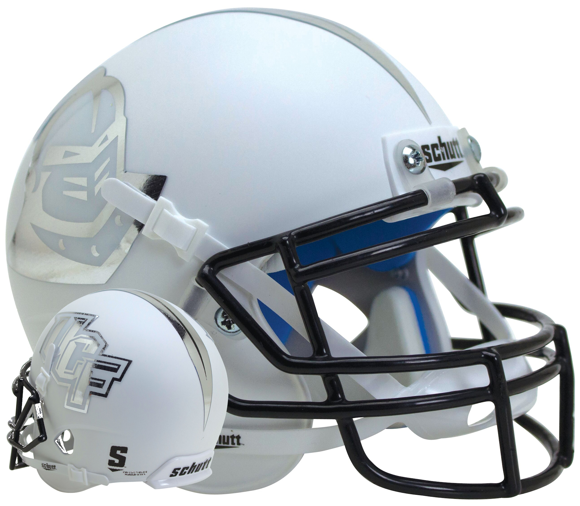 Central Florida Golden Knights Mini XP Authentic Helmet Schutt <B>White w/Stripe</B>