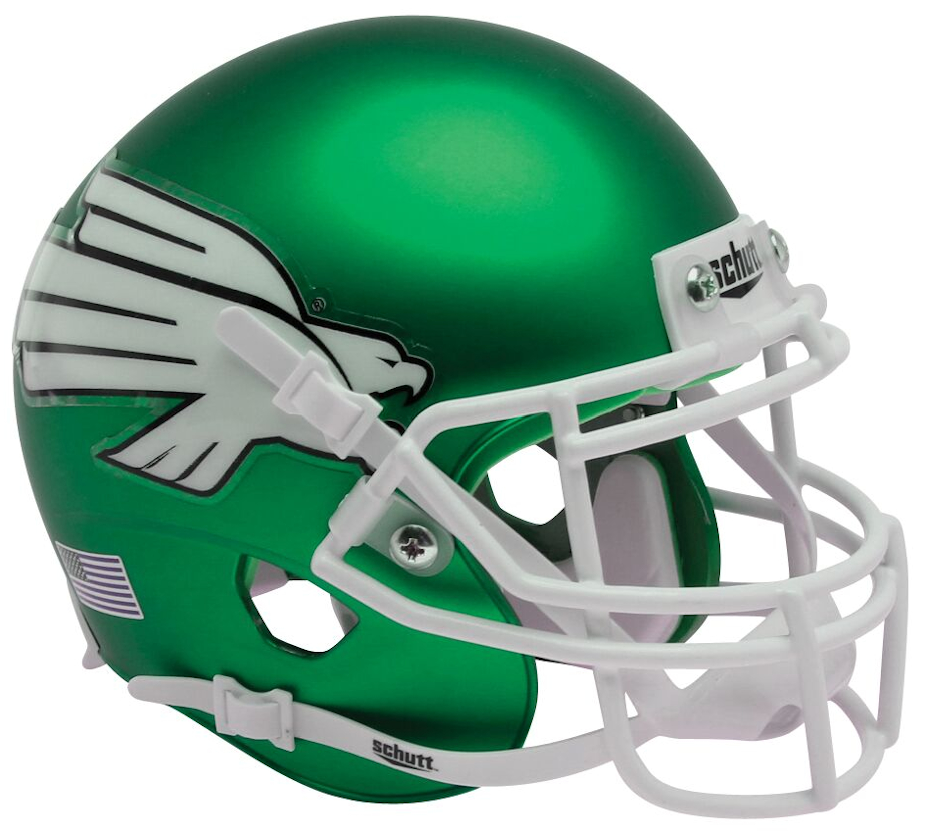 North Texas Mean Green Mini XP Authentic Helmet Schutt <B>Satin Green</B>