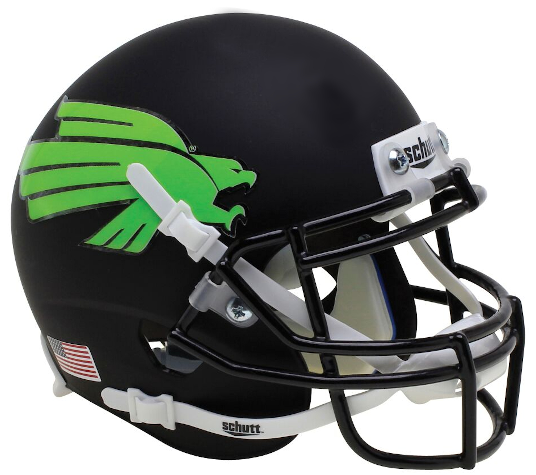 North Texas Mean Green Mini XP Authentic Helmet Schutt <B>Matte Black</B>