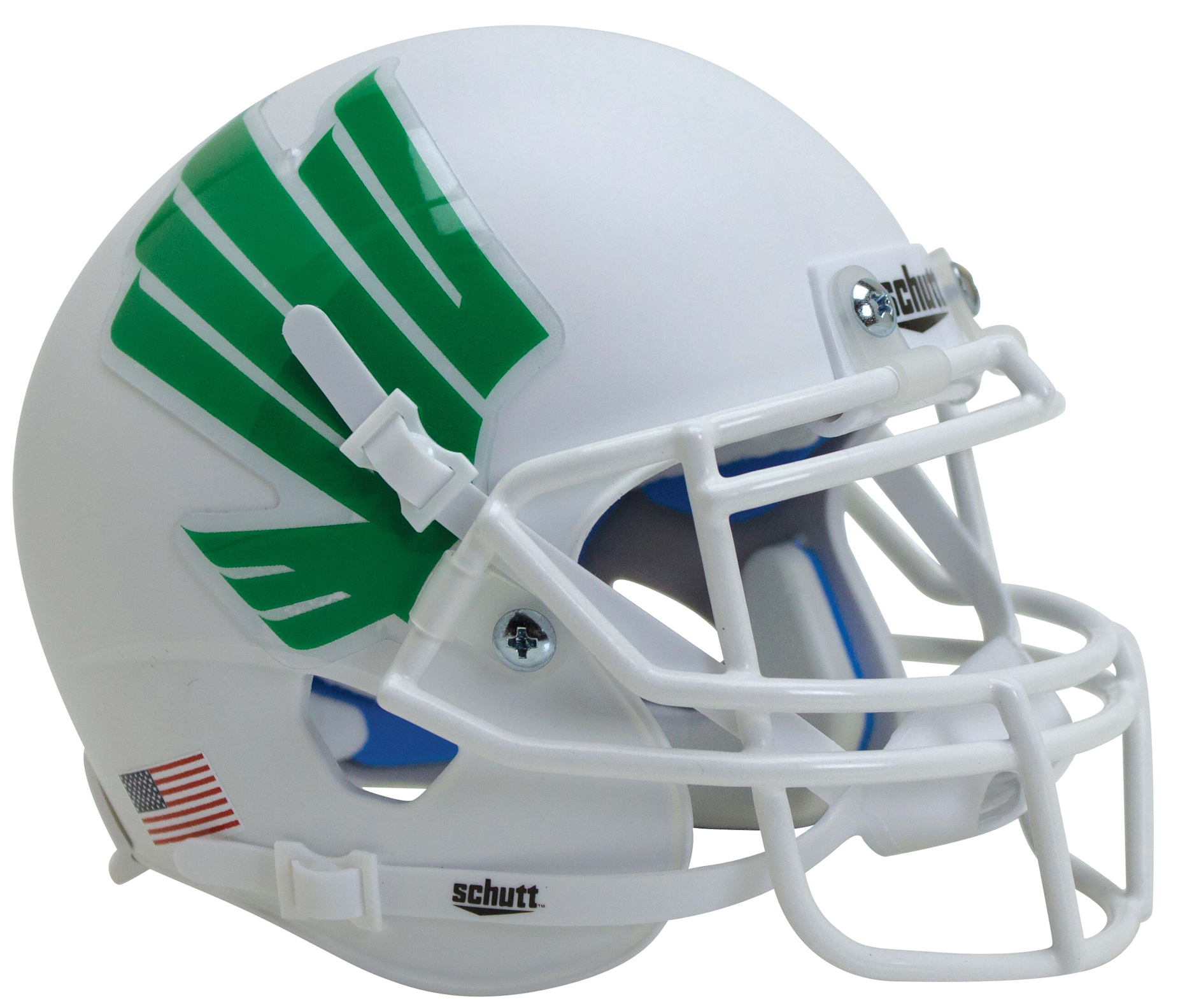 North Texas Mean Green Mini XP Authentic Helmet Schutt <B>Matte White</B>