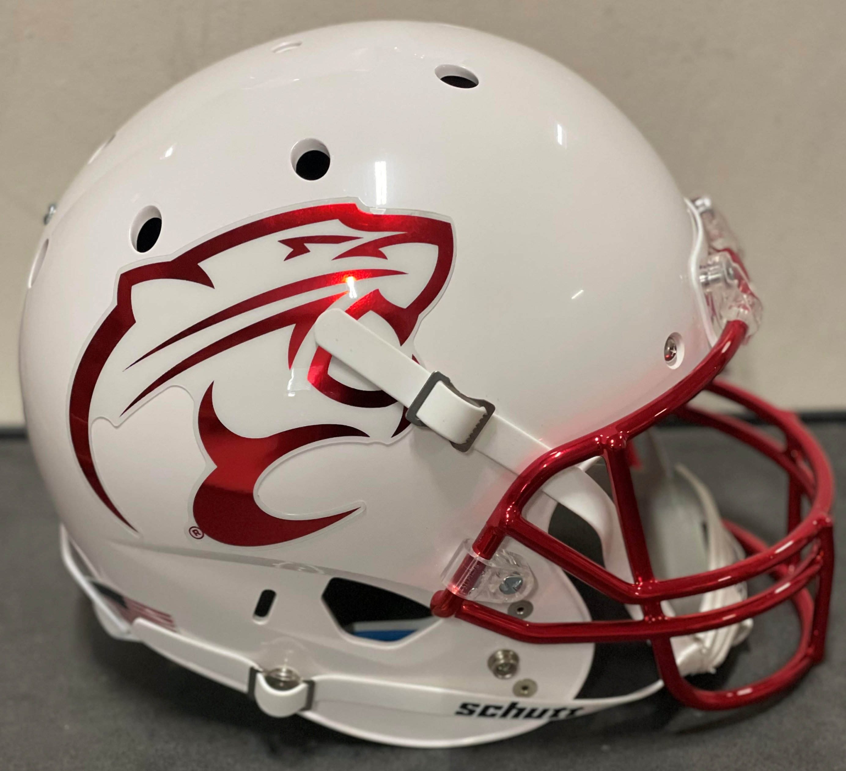 Houston Cougars Authentic College XP Football Helmet Schutt <B>White Chrome Decal</B>