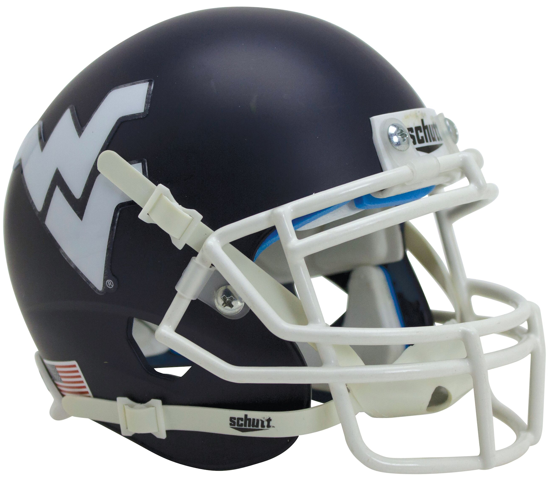 West Virginia Mountaineers Authentic College XP Football Helmet Schutt <B>Matte Navy</B>
