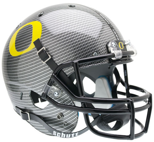 Oregon Ducks Full XP Replica Football Helmet Schutt <B>Carbon Fiber</B>