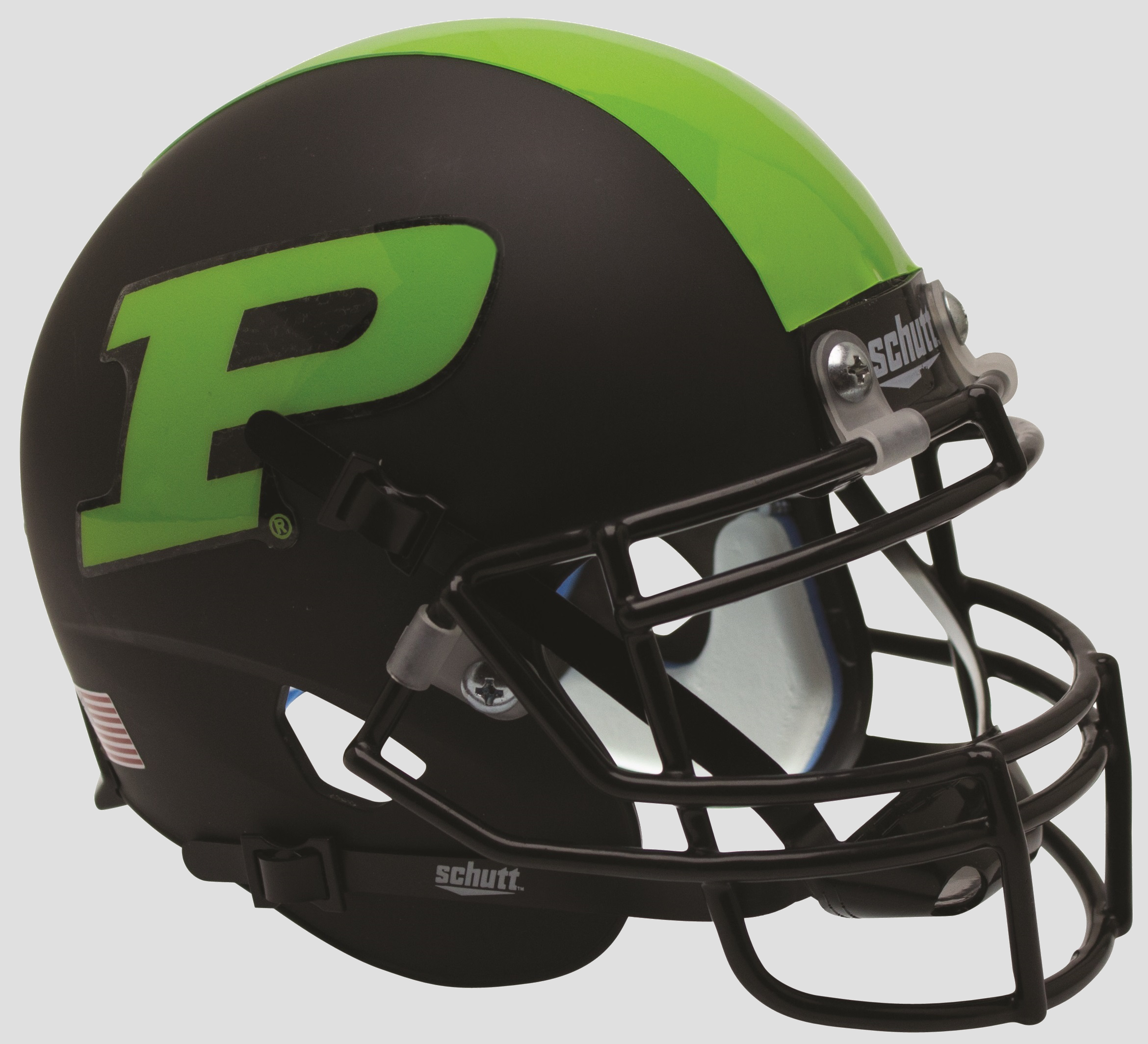 Purdue Boilermakers Mini XP Authentic Helmet Schutt <B>Green Stripe</B>