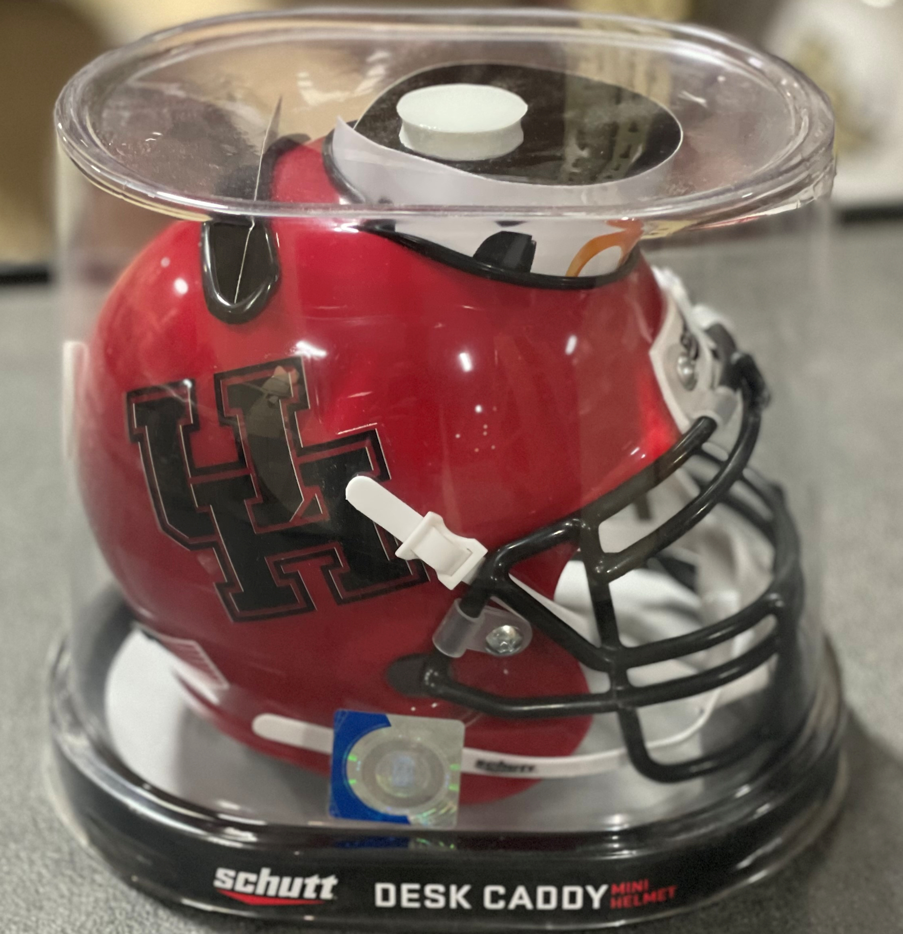Houston Cougars Miniature Football Helmet Desk Caddy <B>Black Mask</B>