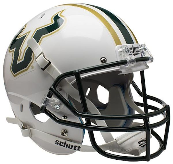 South Florida Bulls Full XP Replica Football Helmet Schutt <B>White</B>