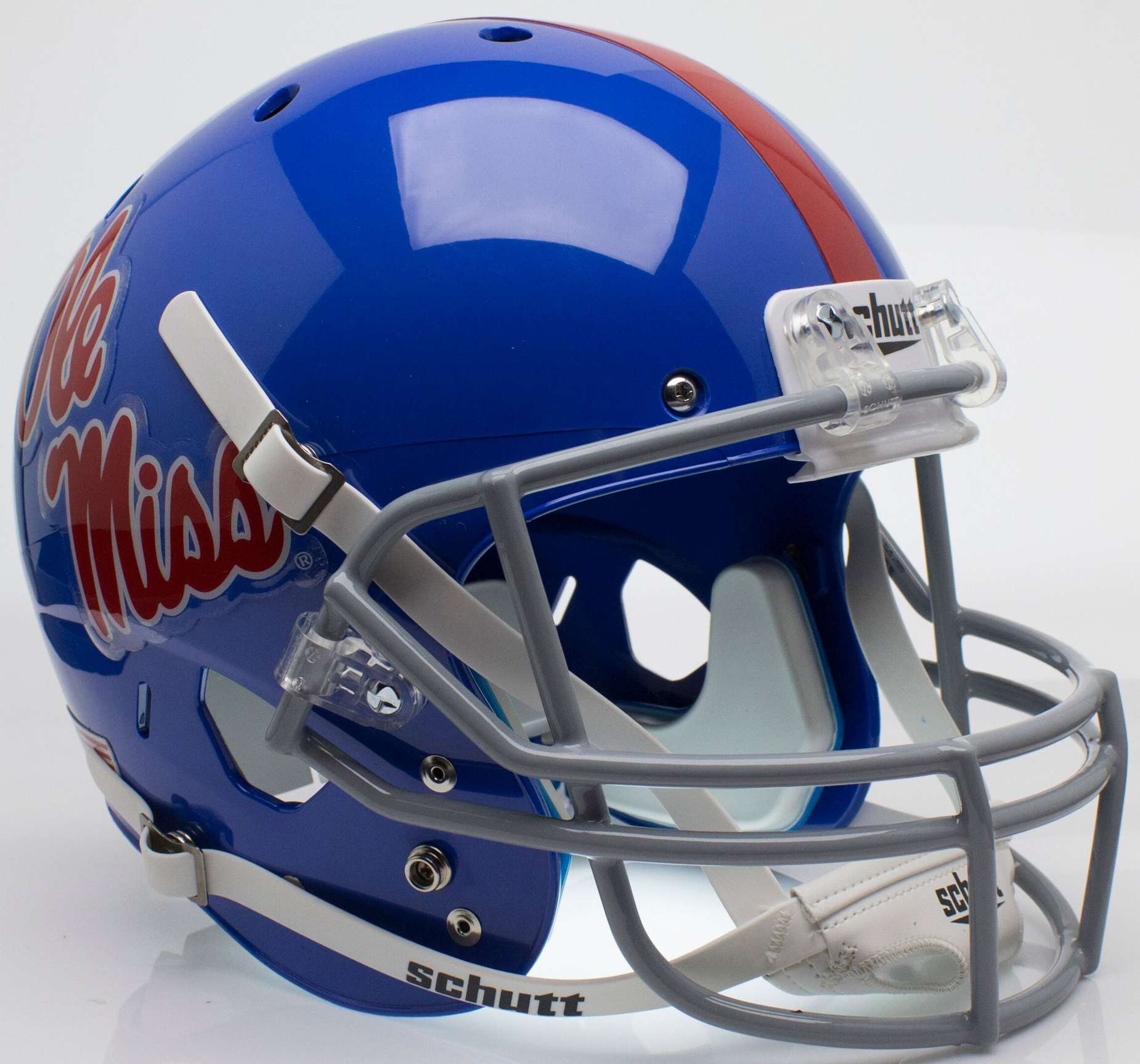 Mississippi (Ole Miss) Rebels Full XP Replica Football Helmet Schutt <B>Powder Blue</B>