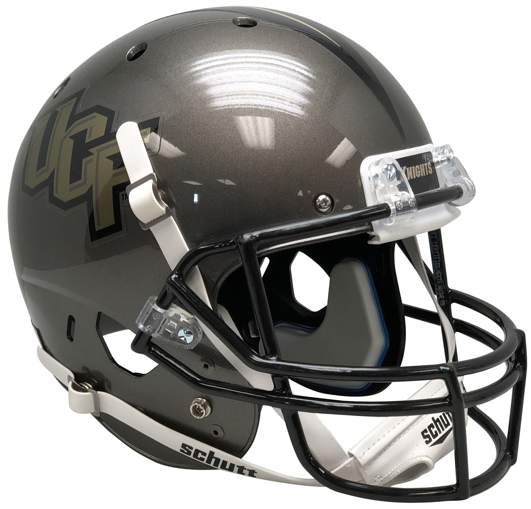 Central Florida Golden Knights Full XP Replica Football Helmet Schutt <B>Pewter</B>
