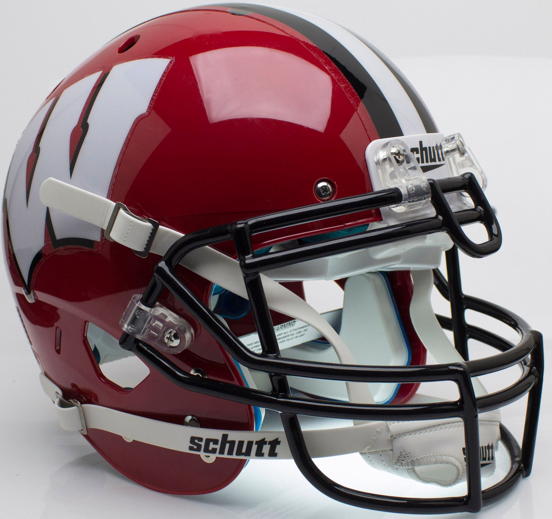 Wisconsin Badgers Authentic College XP Football Helmet Schutt <B>Red Black Mask</B>