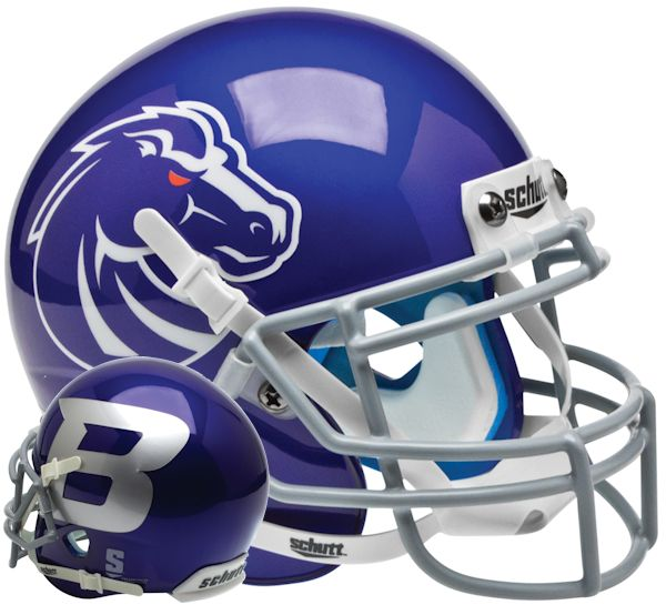 Boise State Broncos Mini XP Authentic Helmet Schutt <B>Blue</B>