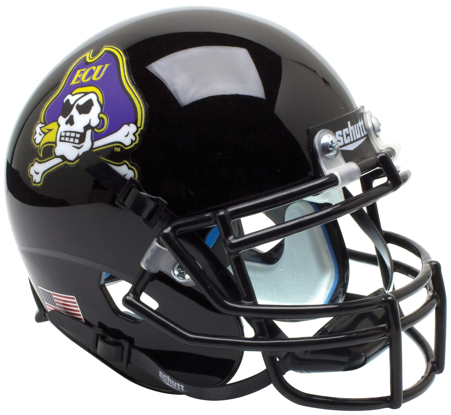 East Carolina Pirates Mini XP Authentic Helmet Schutt <B>Black</B>