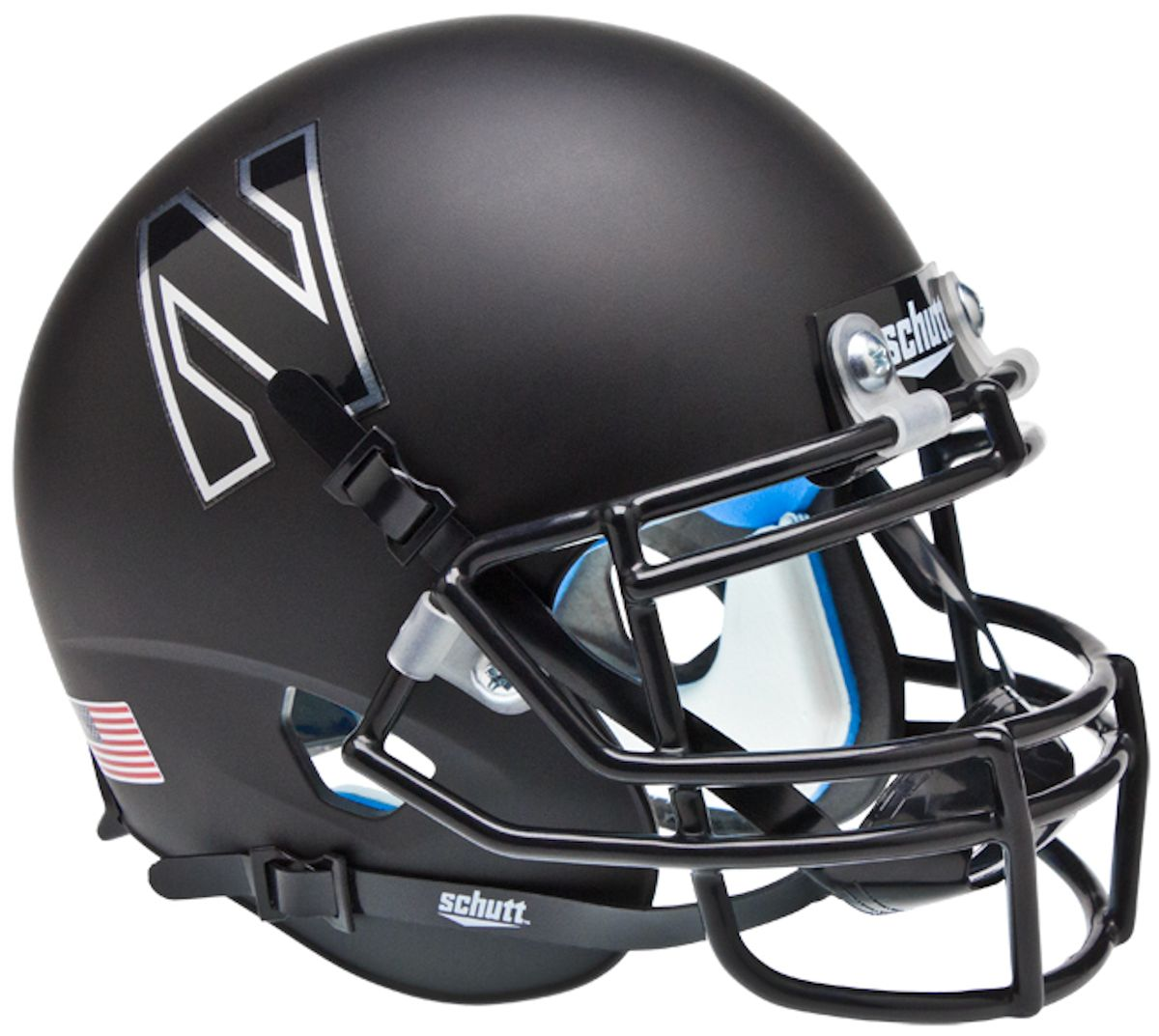 Northwestern Wildcats Full XP Replica Football Helmet Schutt <B>Matte Black</B>