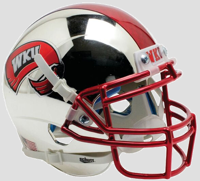 Western Kentucky Hilltoppers Miniature Football Helmet Desk Caddy <B>Chrome with 2 Tone Stripe</B>