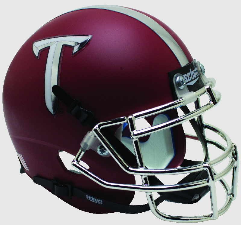 Troy State Trojans Mini XP Authentic Helmet Schutt <B>Matte Crimson Chrome Mask</B>
