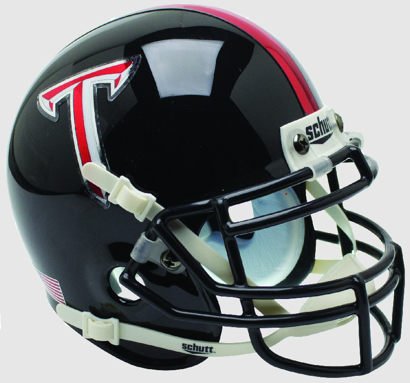 Troy State Trojans Mini XP Authentic Helmet Schutt <B>Black with Chrome Decal</B>