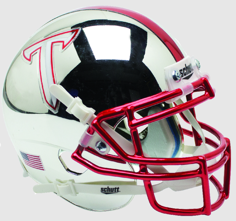 Troy State Trojans Miniature Football Helmet Desk Caddy <B>Chrome Silver</B>