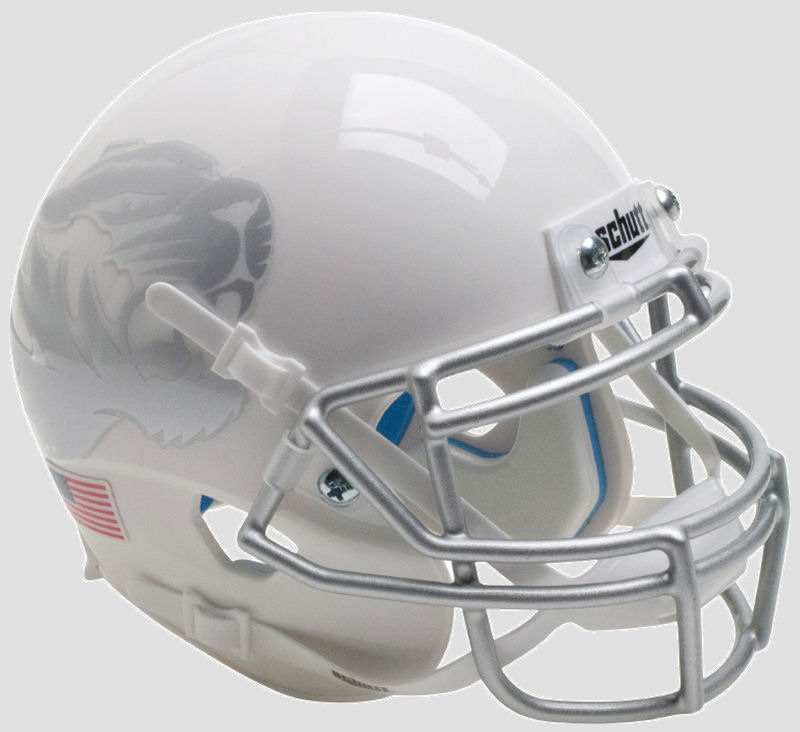 Missouri Tigers Mini XP Authentic Helmet Schutt <B><B>White with Metallic Silver Mask</B></B>