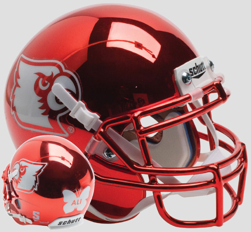 Louisville Cardinals Mini XP Authentic Helmet Schutt <B>Red Chrome Ali</B>