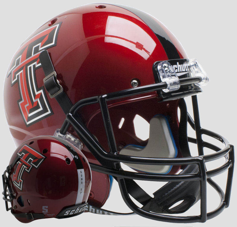 Texas Tech Red Raiders Full XP Replica Football Helmet Schutt <B>Red Guns Up</B>