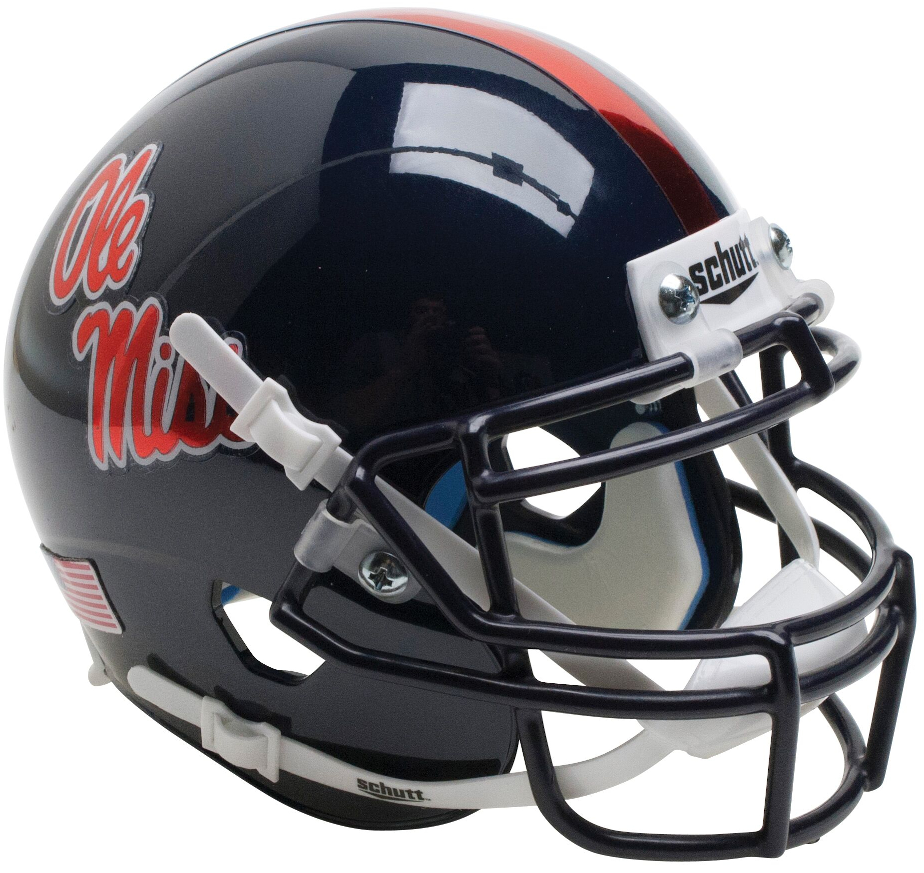 Mississippi (Ole Miss) Rebels Mini XP Authentic Helmet Schutt <B>Chrome Decal</B>